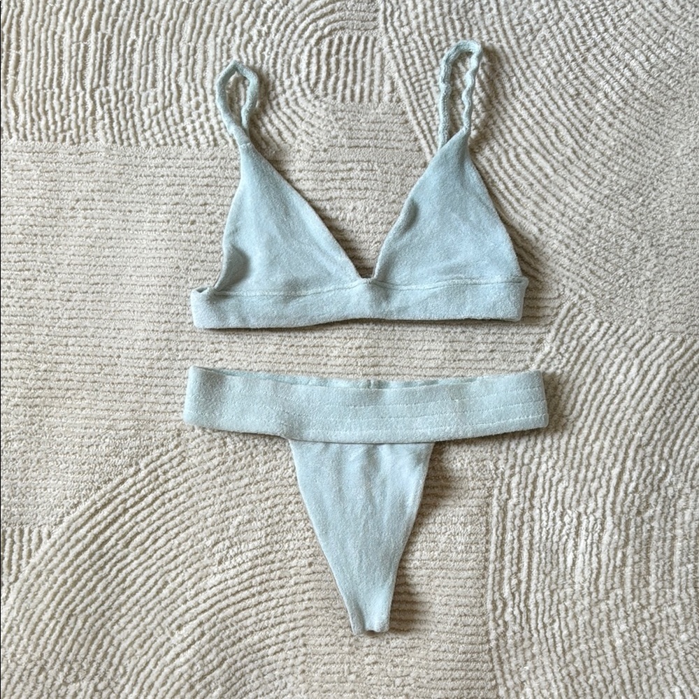 Frankie's Bikinis Light Gray Bikini Set